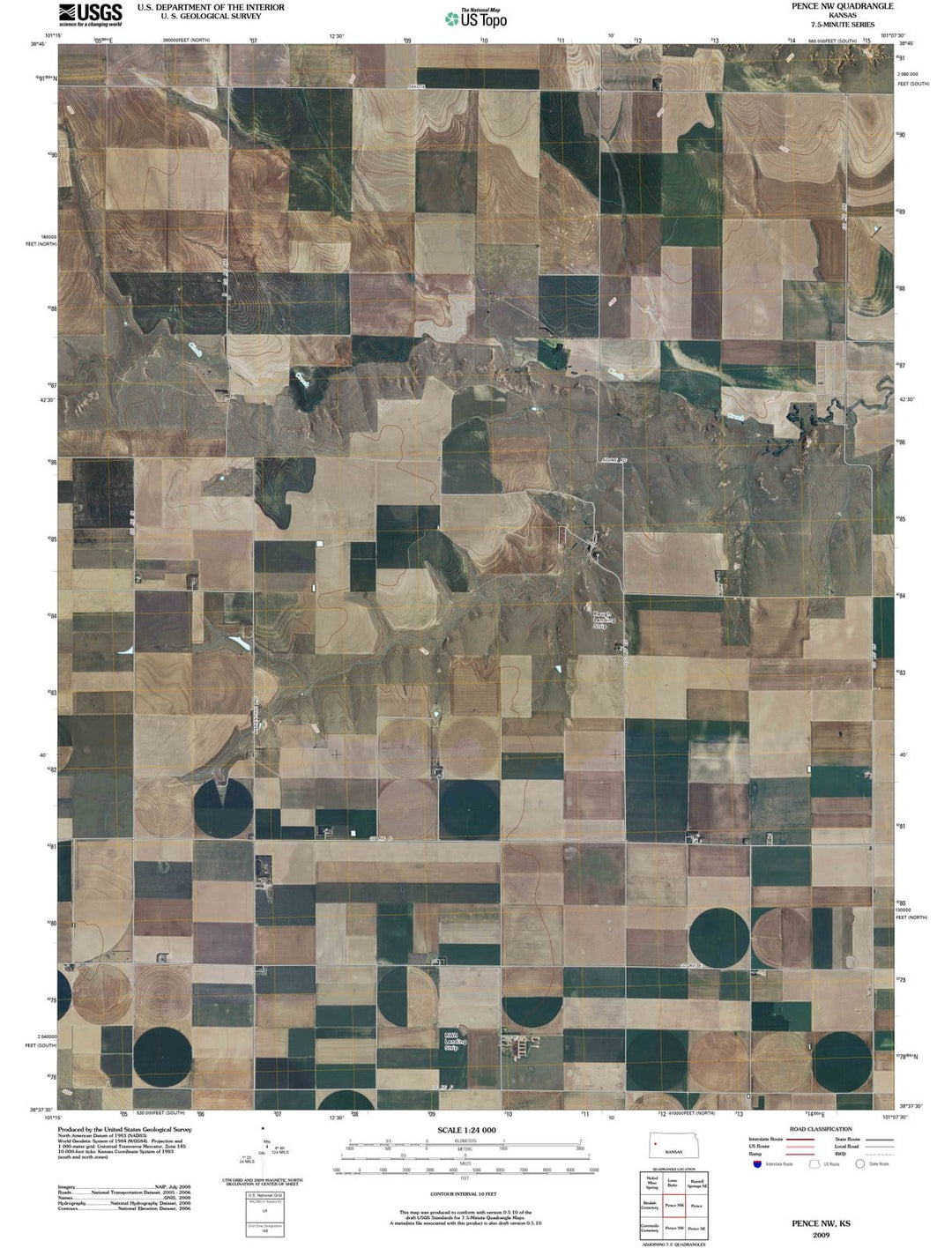2009 Pence, KS - Kansas - USGS Topographic Map