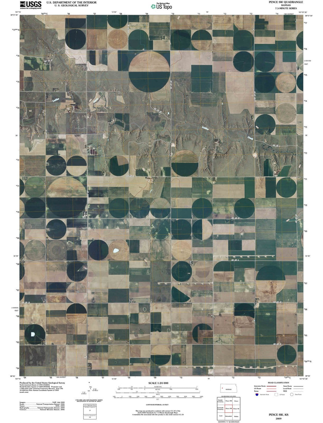 2009 Pence, KS - Kansas - USGS Topographic Map