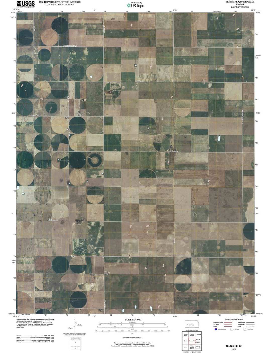 2009 Tennis, KS - Kansas - USGS Topographic Map