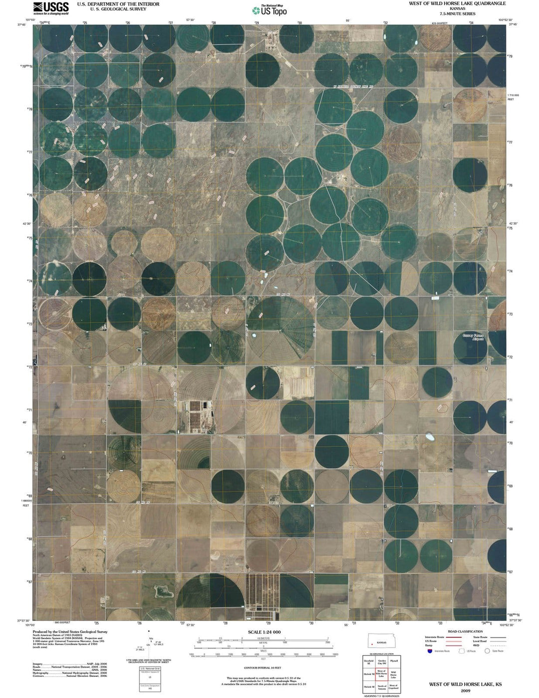 2009 West of Wild Horse Lake, KS - Kansas - USGS Topographic Map