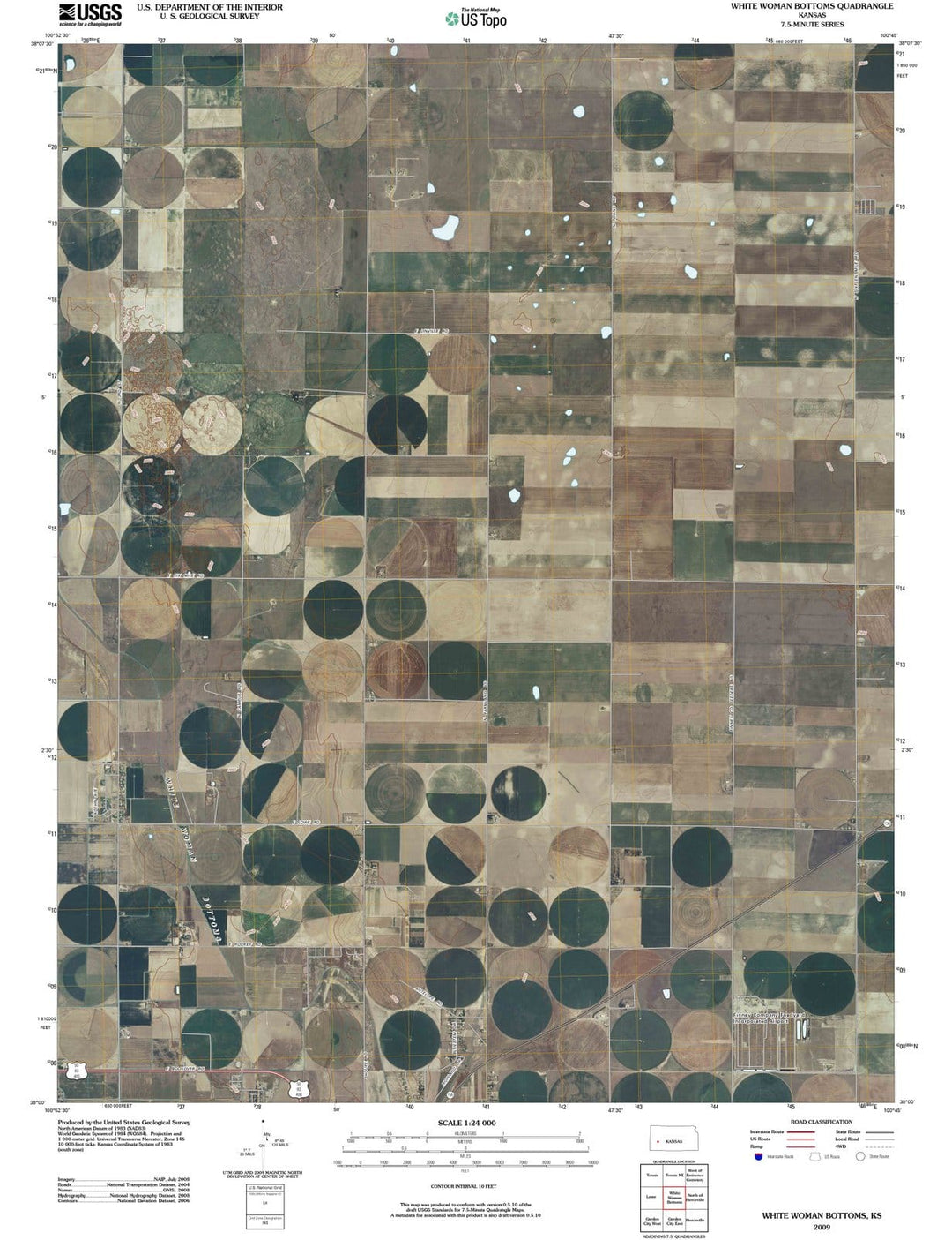 2009 White Woman Bottoms, KS - Kansas - USGS Topographic Map