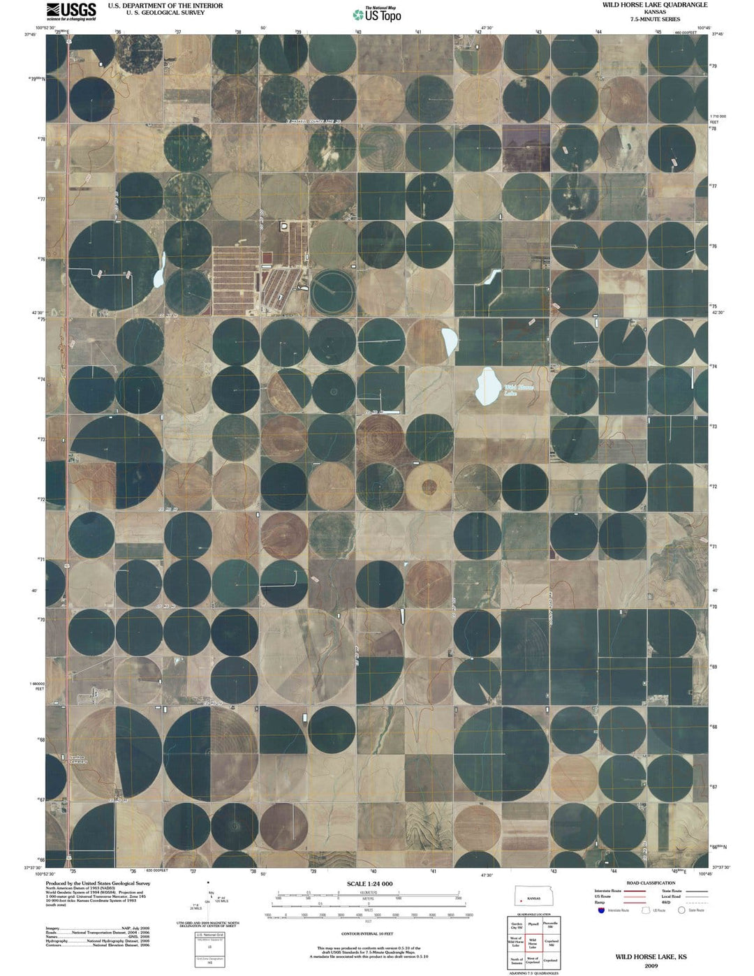 2009 Wild Horse Lake, KS - Kansas - USGS Topographic Map
