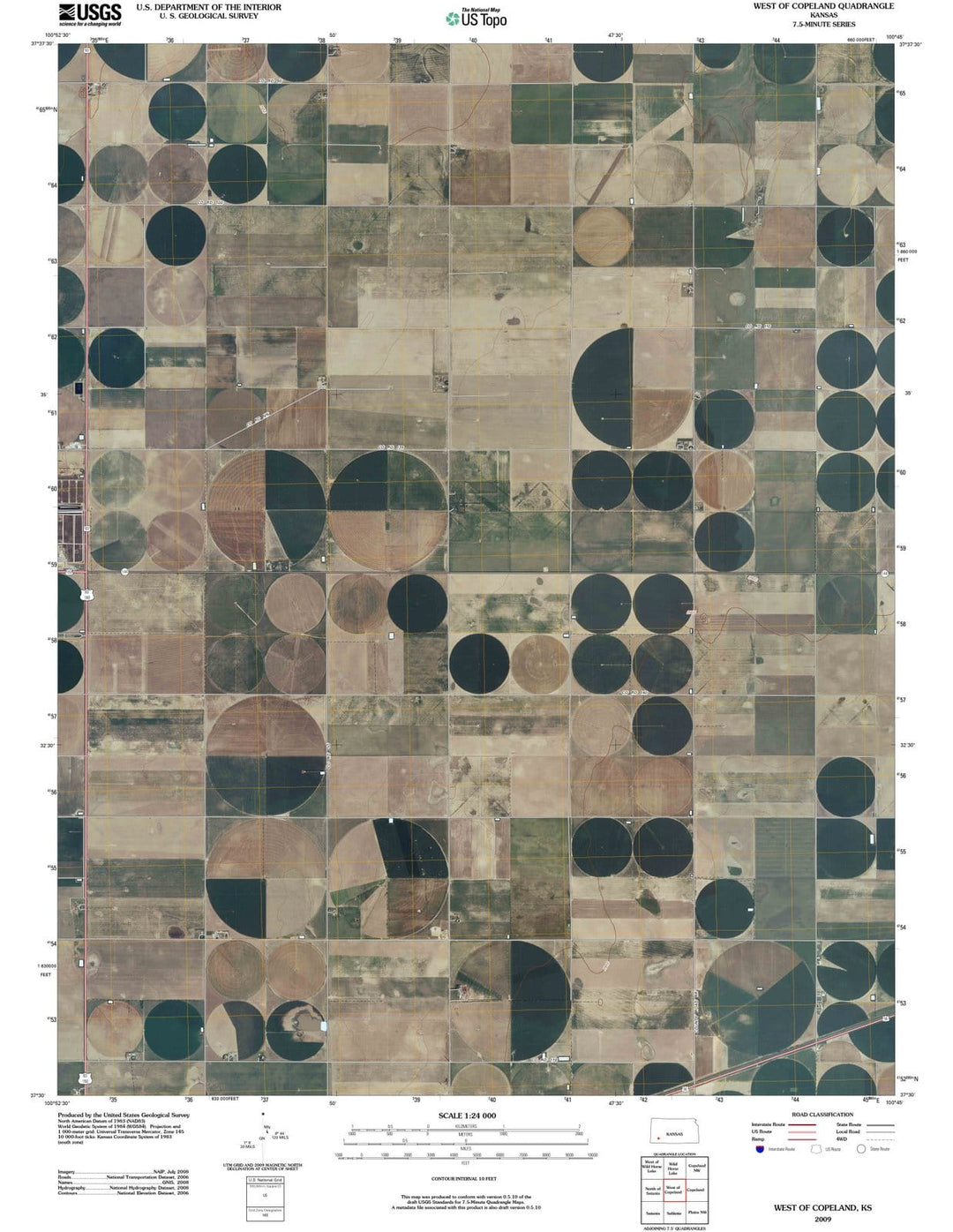 2009 West of Copeland, KS - Kansas - USGS Topographic Map