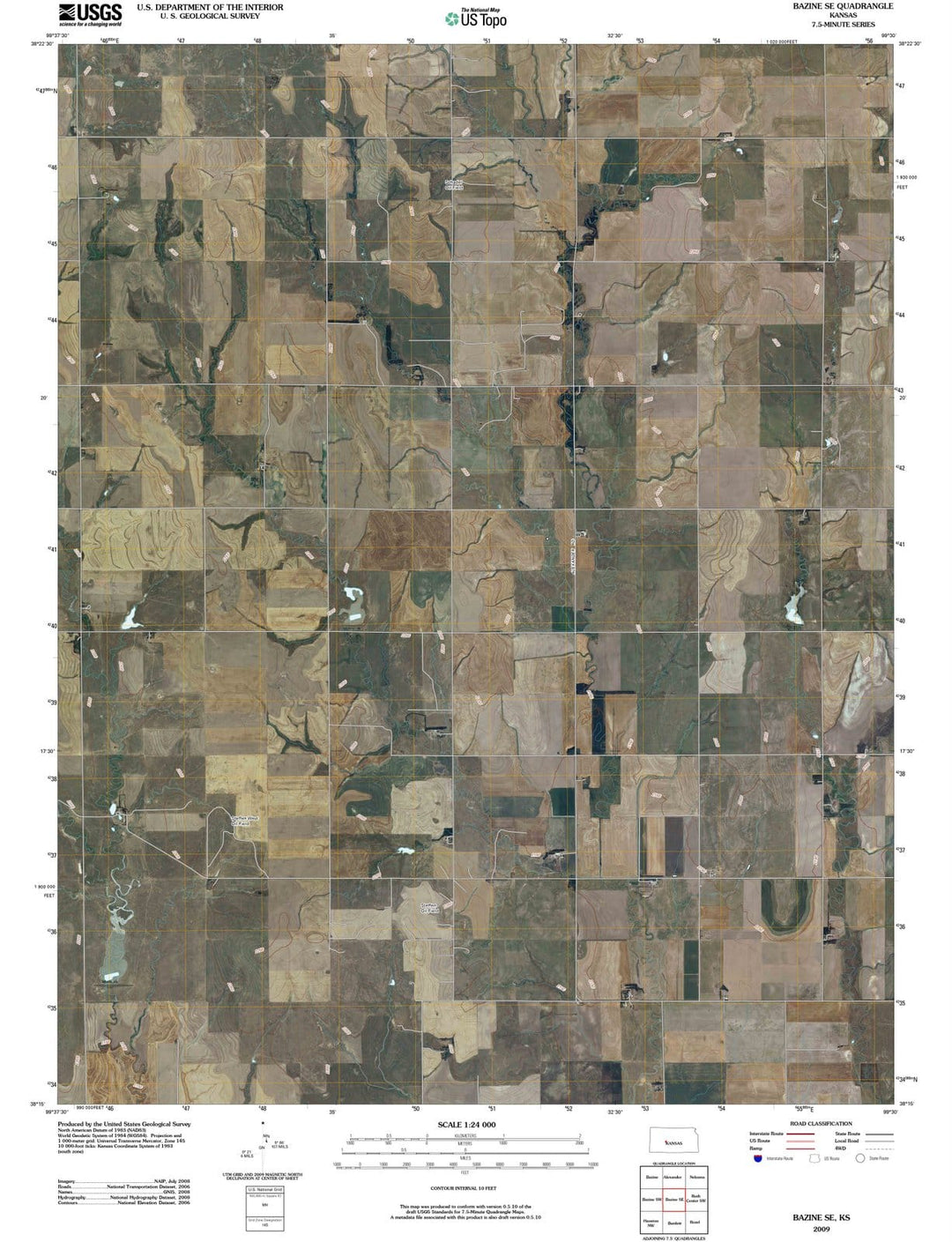 2009 Bazine, KS - Kansas - USGS Topographic Map