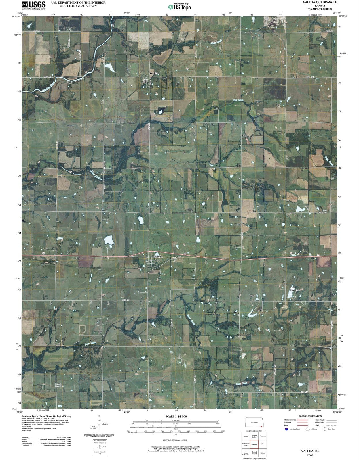 2009 Valeda, KS - Kansas - USGS Topographic Map