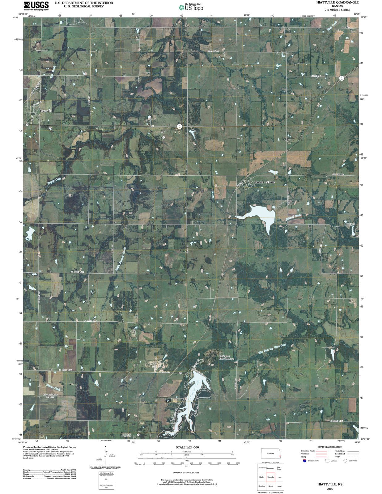 2009 Hiattville, KS - Kansas - USGS Topographic Map
