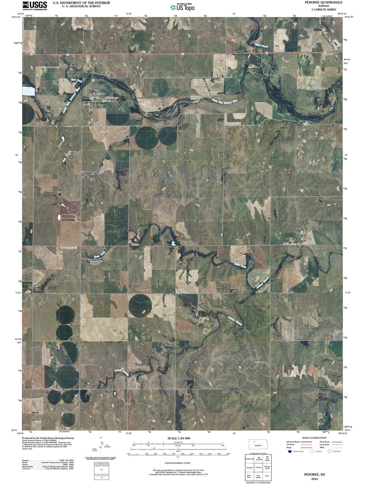 2010 Penokee, KS - Kansas - USGS Topographic Map
