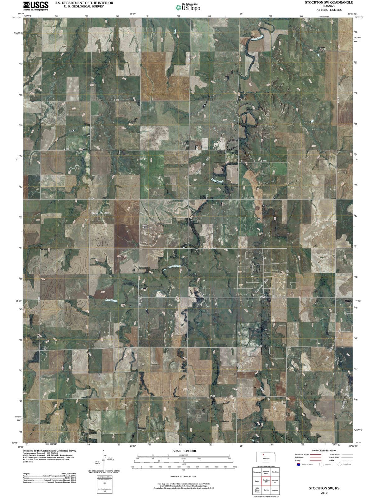 2010 Stockton, KS - Kansas - USGS Topographic Map