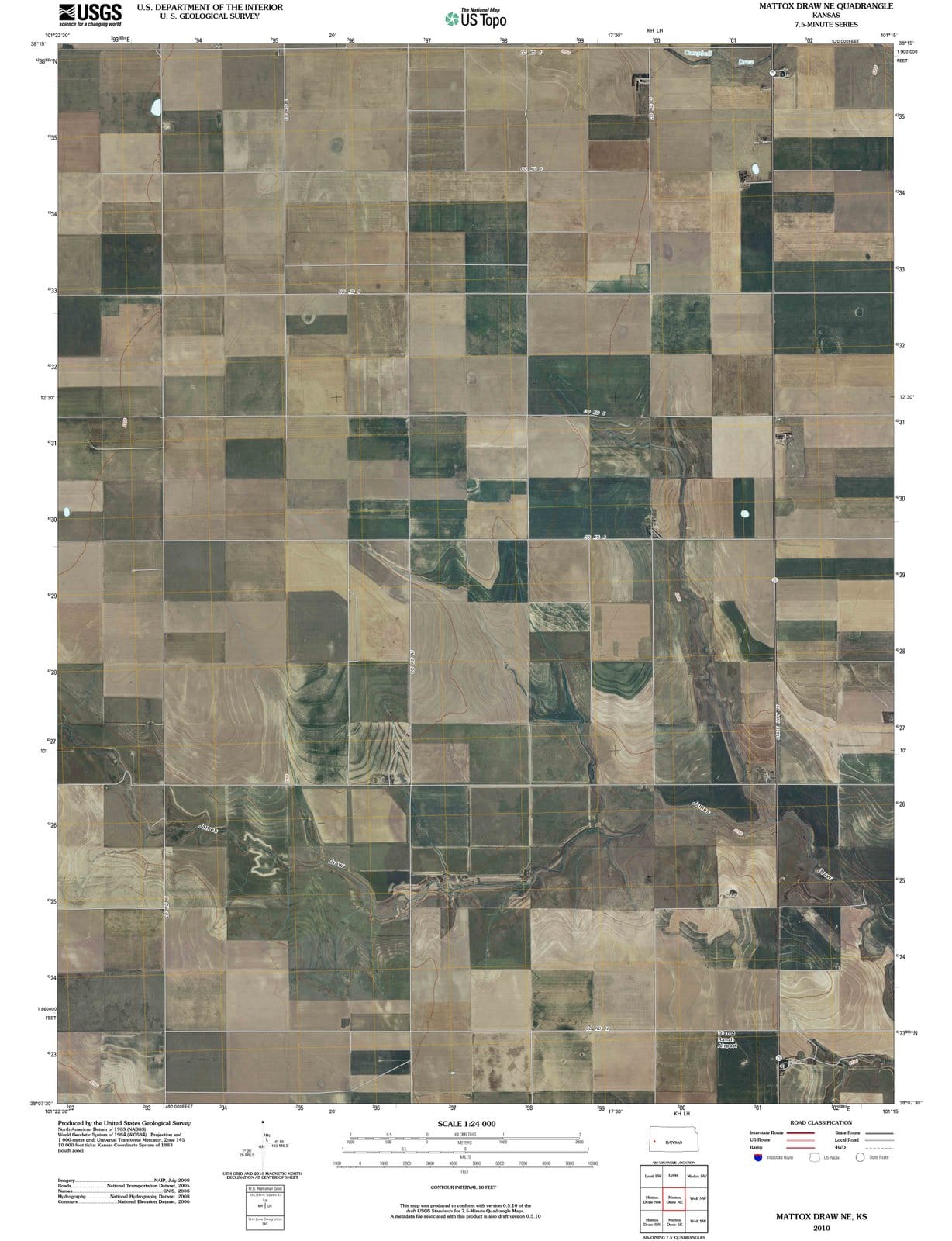 2010 Mattoxraw, KS - Kansas - USGS Topographic Map