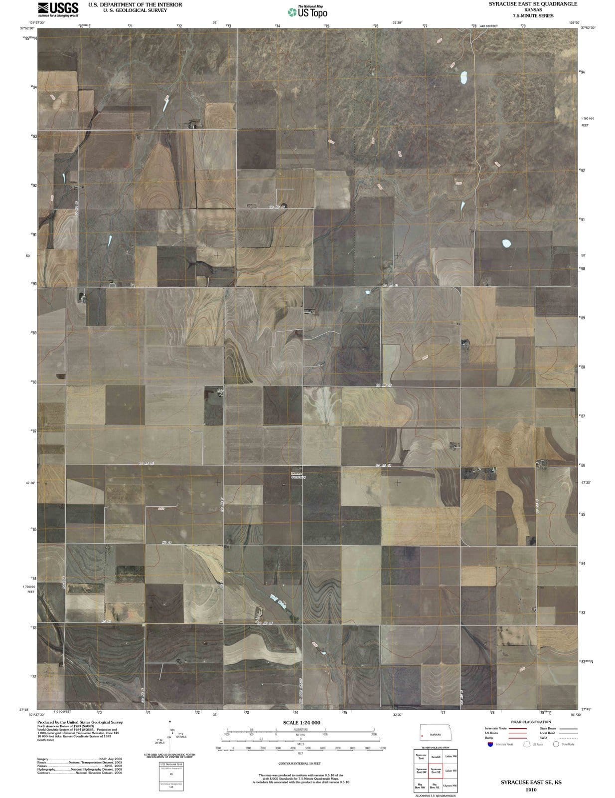2010 Syracuse East, KS - Kansas - USGS Topographic Map