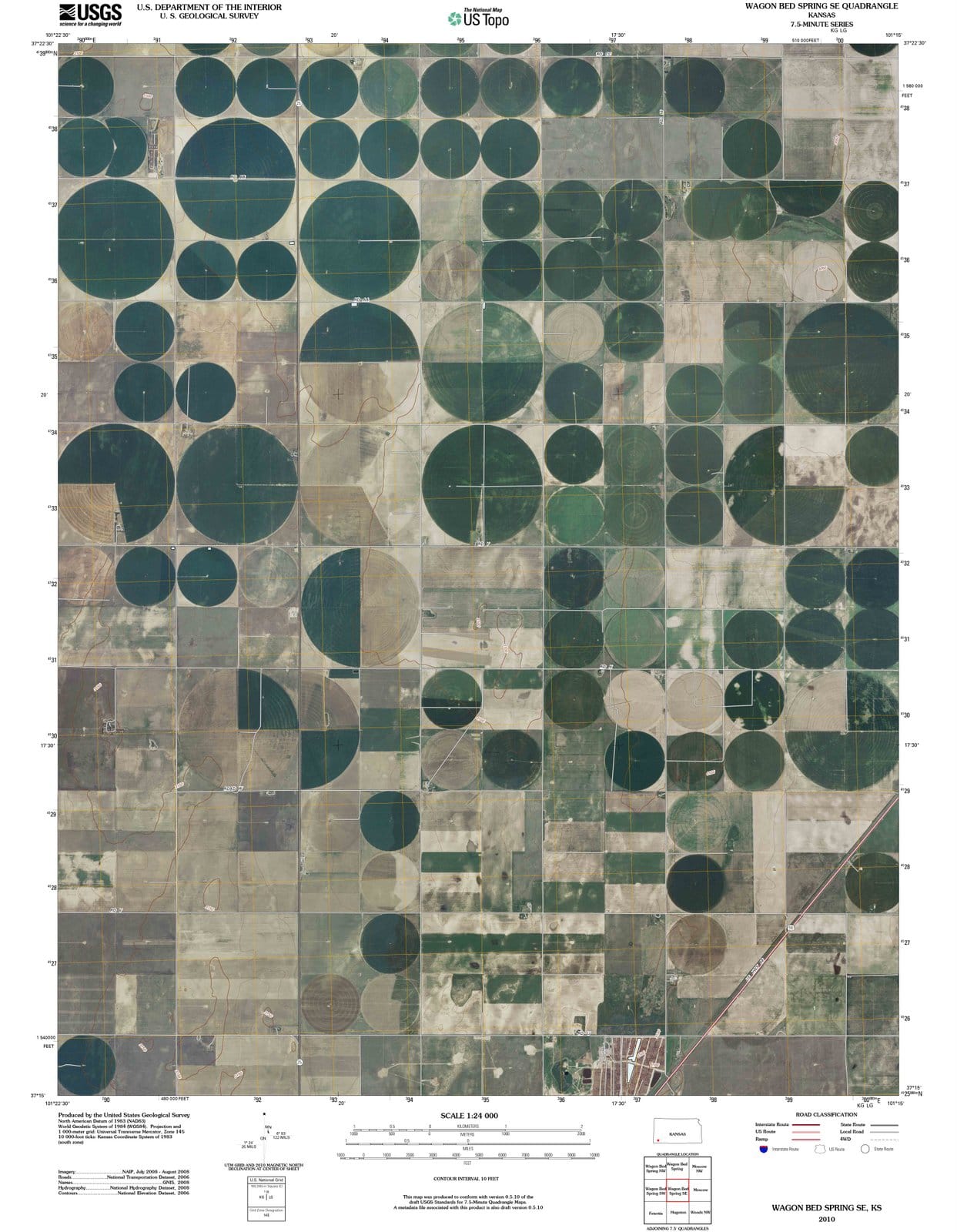 2010 Wagon Bed Spring, KS - Kansas - USGS Topographic Map