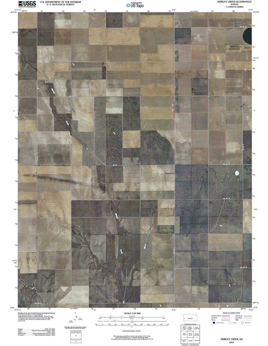 2010 Shirley Creek, KS - Kansas - USGS Topographic Map