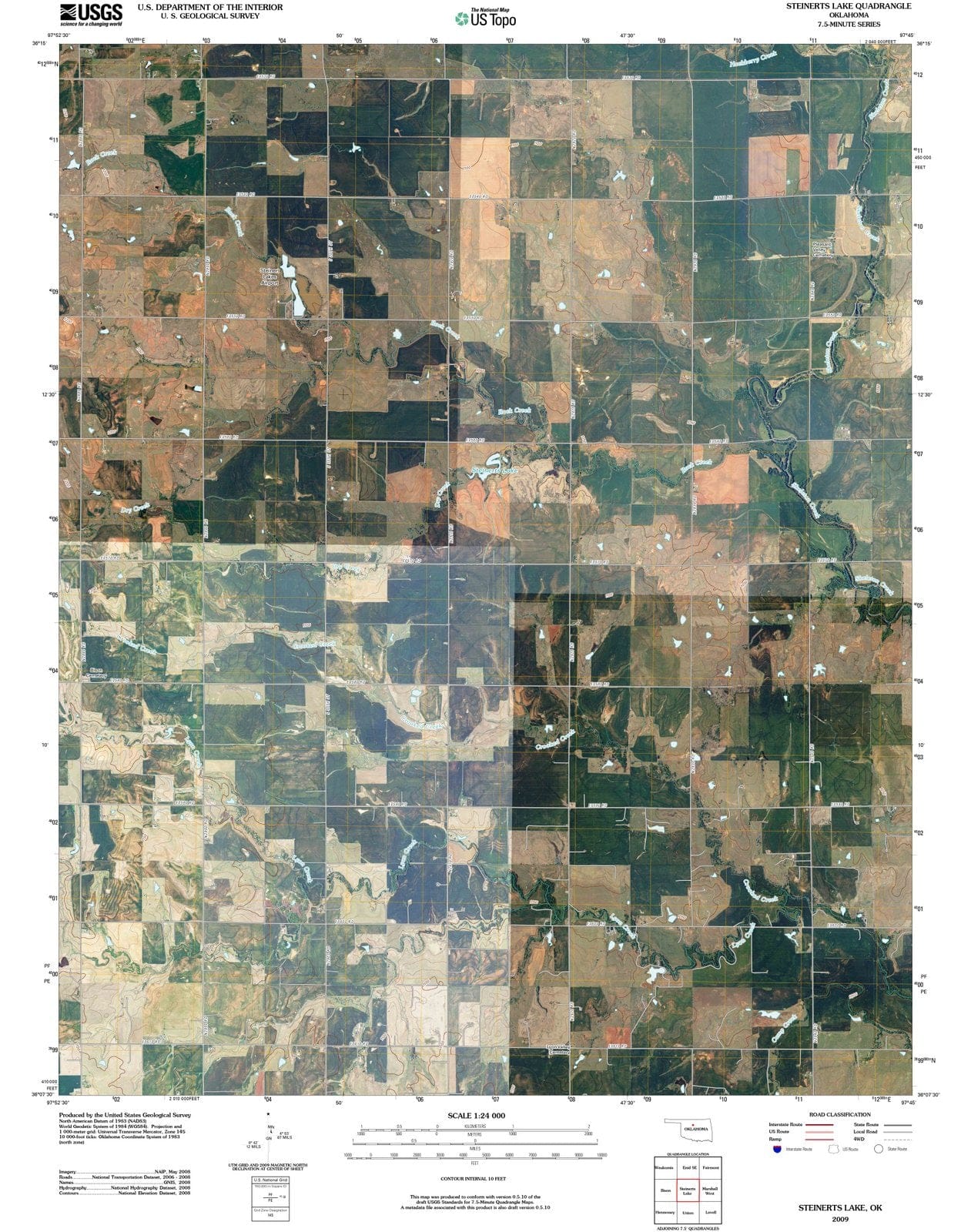 2009 Steinerts Lake, OK - Oklahoma - USGS Topographic Map