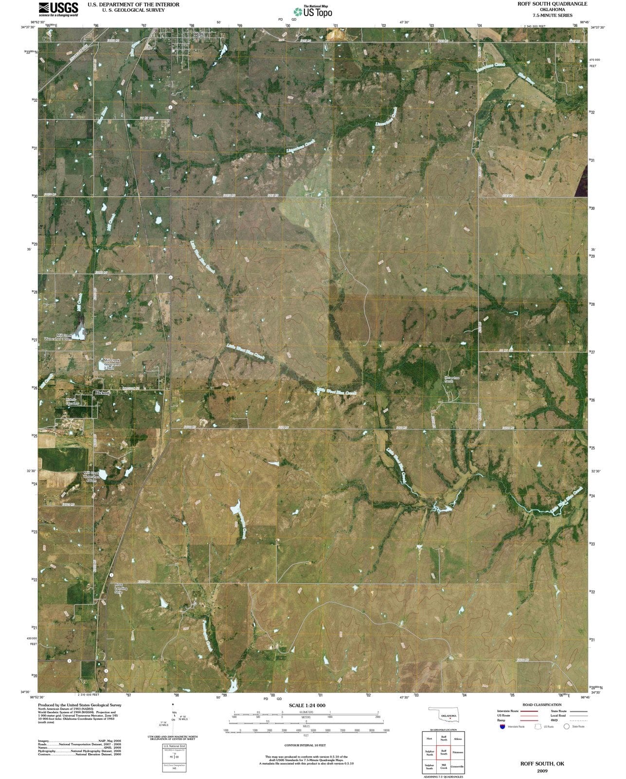 2009 Roff South, OK - Oklahoma - USGS Topographic Map