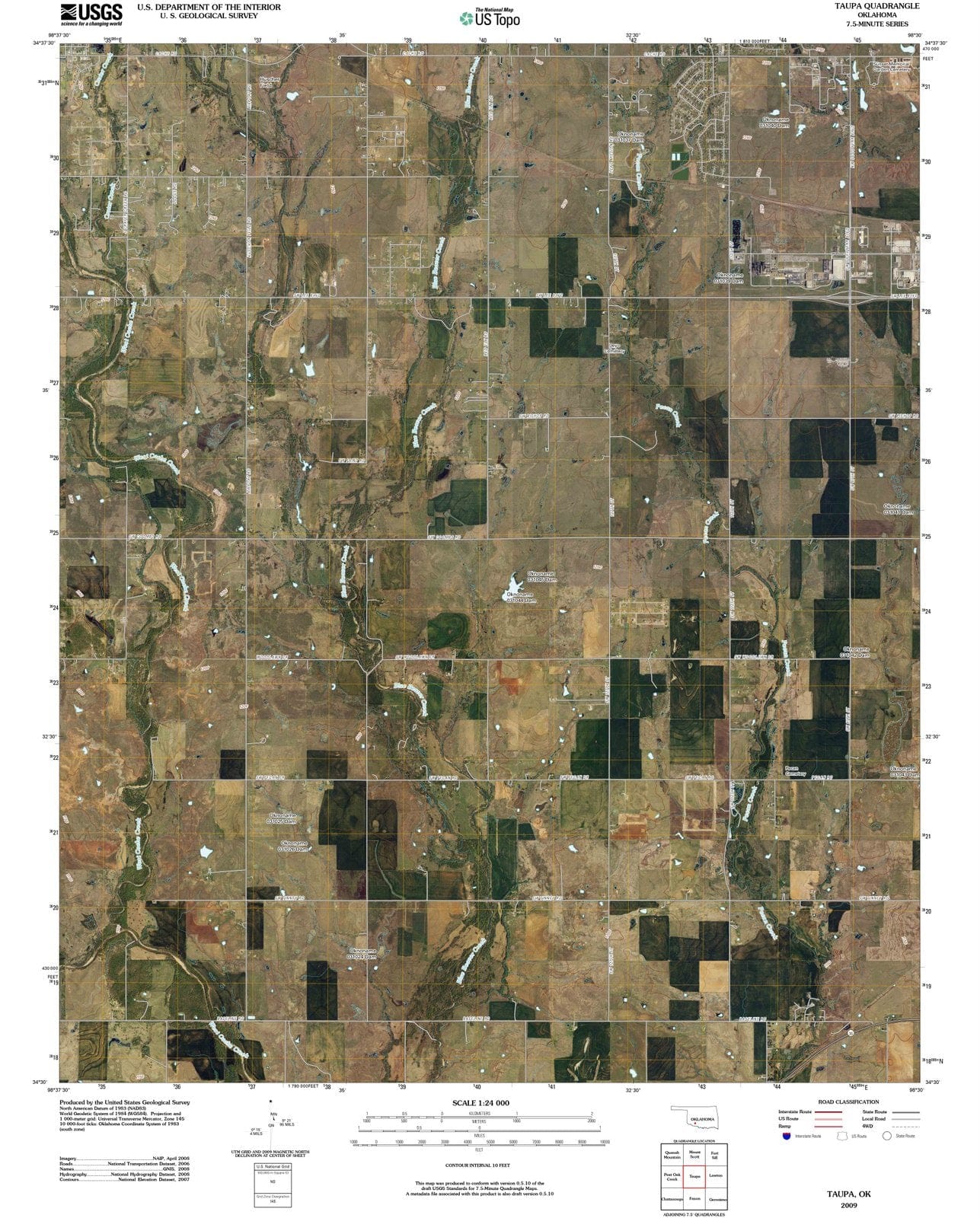 2009 Taupa, OK - Oklahoma - USGS Topographic Map