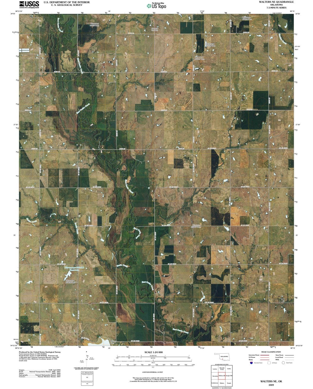 2009 Walters, OK - Oklahoma - USGS Topographic Map