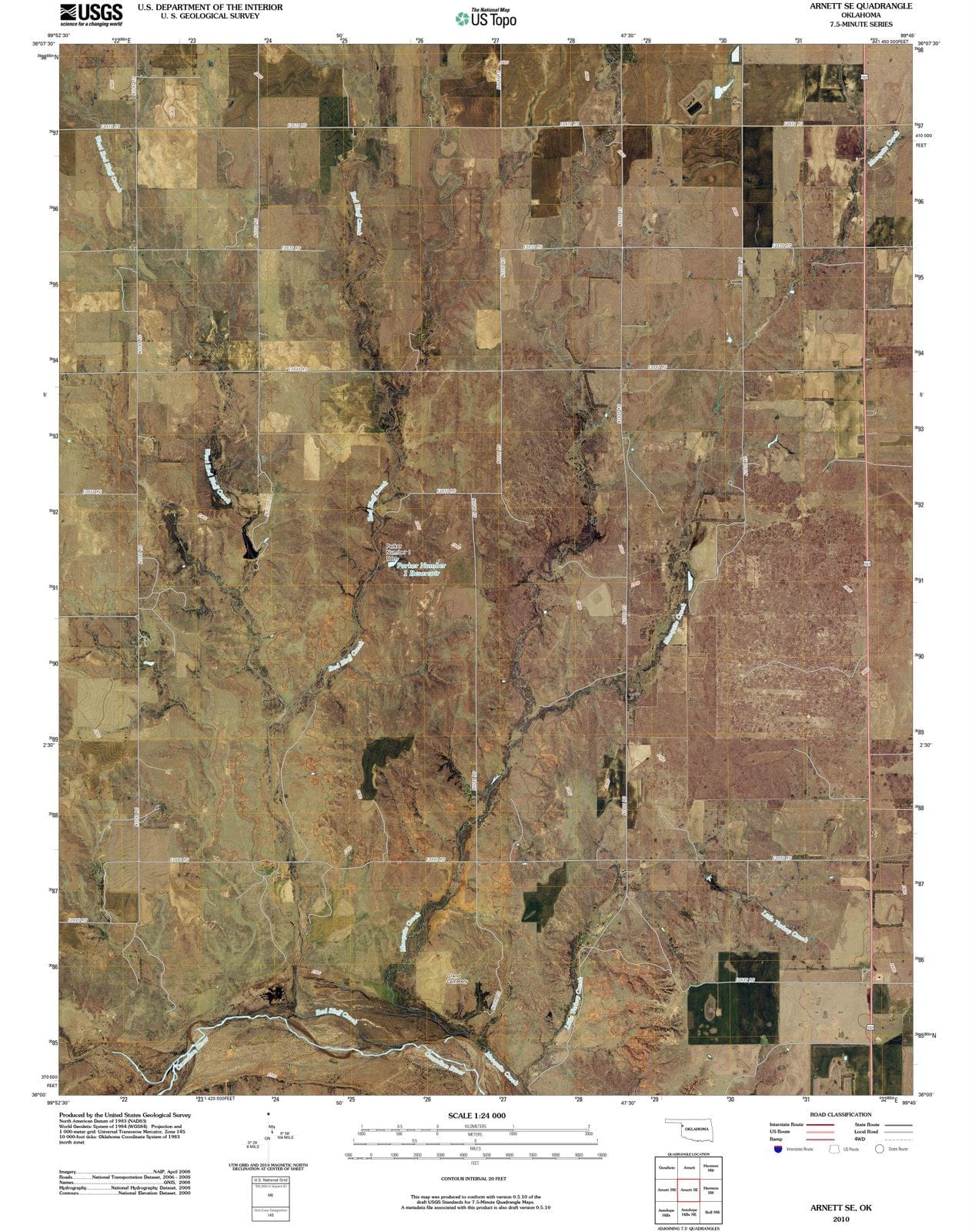 2010 Arnett, OK - Oklahoma - USGS Topographic Map