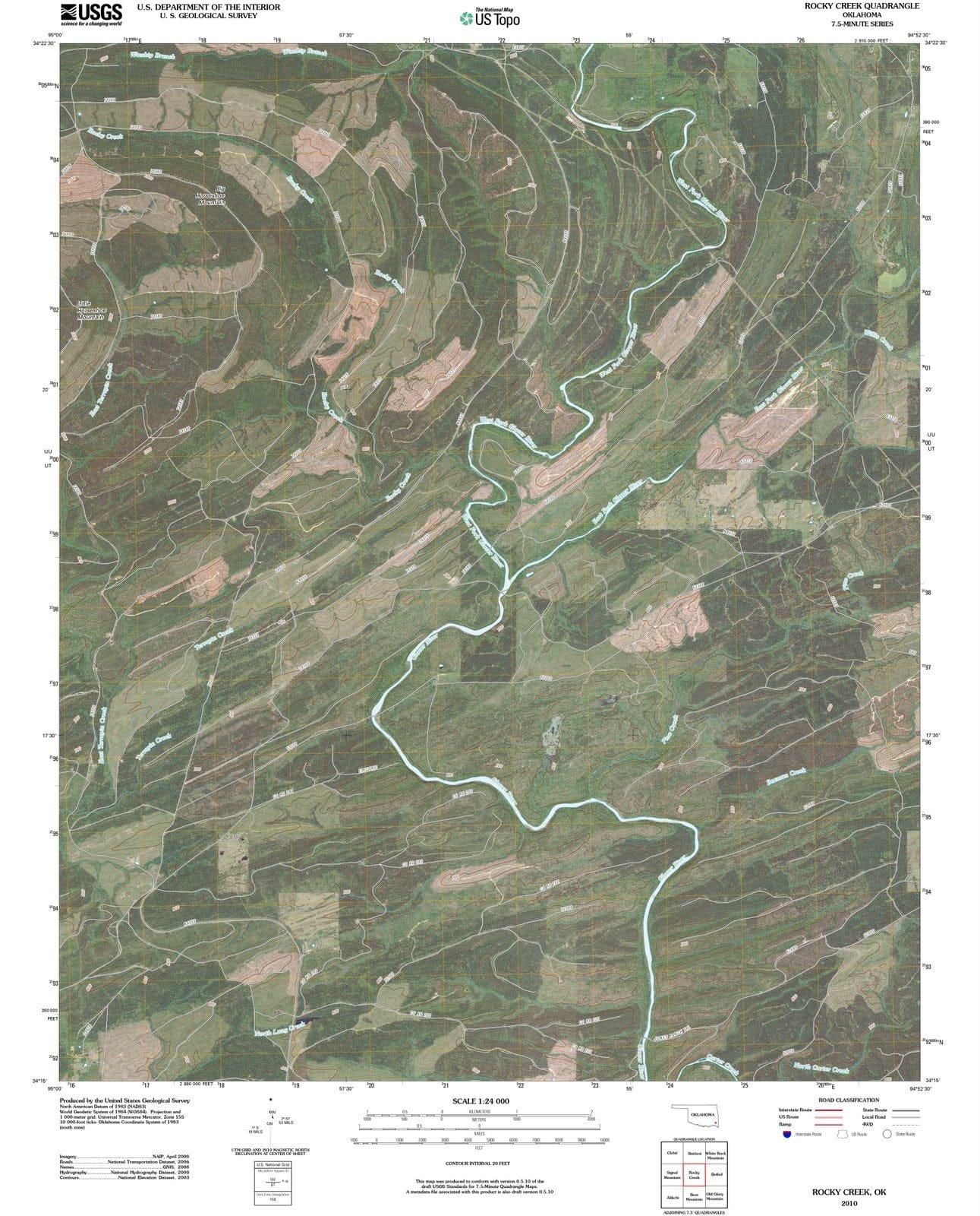2010 Rocky Creek, OK - Oklahoma - USGS Topographic Map