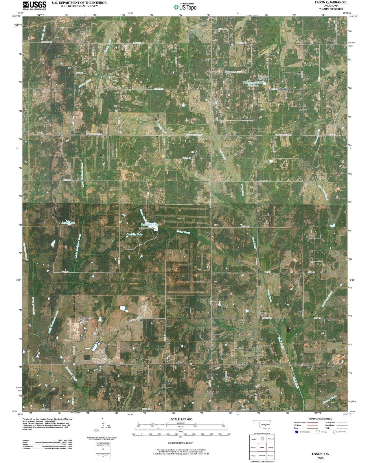 2009 Eason, OK - Oklahoma - USGS Topographic Map