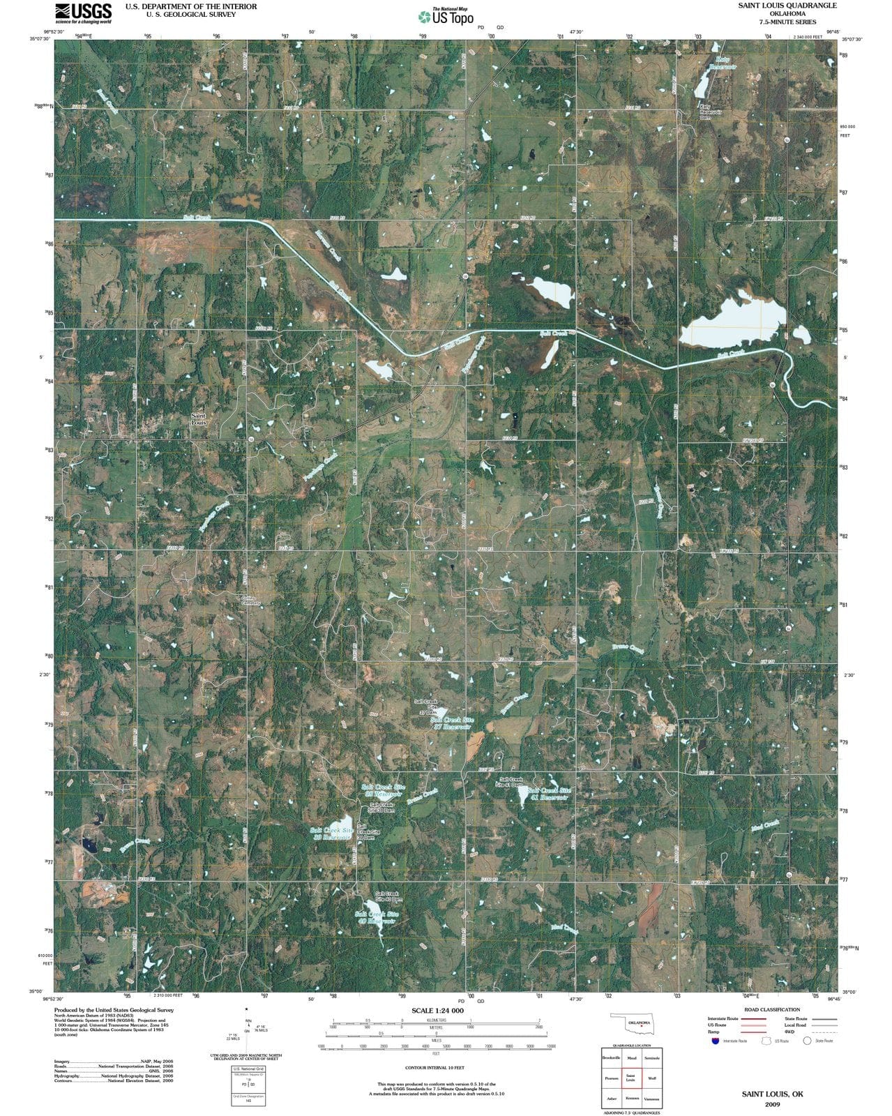 2009 Saint Louis, OK - Oklahoma - USGS Topographic Map