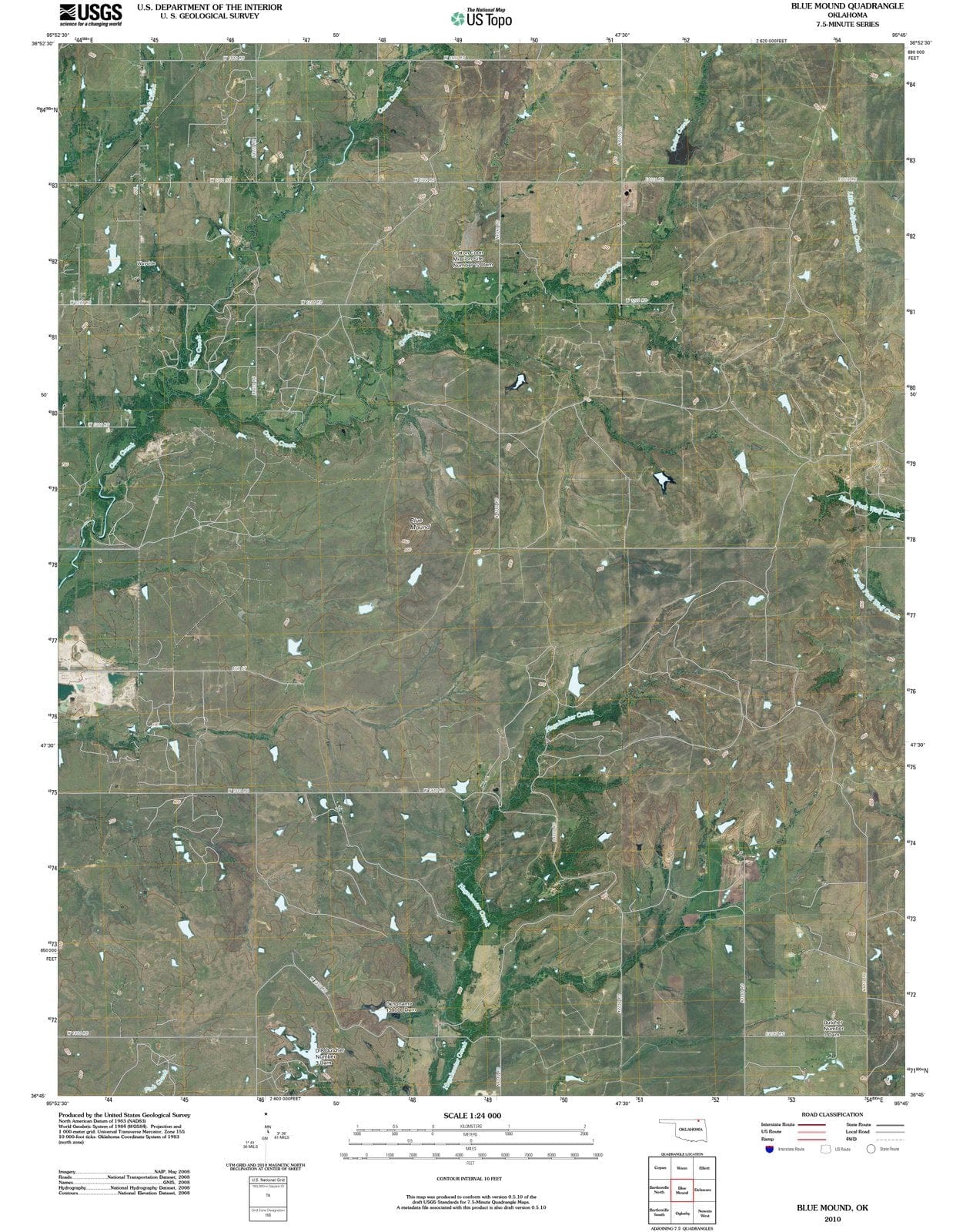 2010 Blue Mound, OK - Oklahoma - USGS Topographic Map