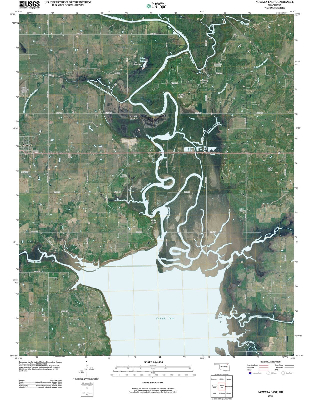 2010 Nowata East, OK - Oklahoma - USGS Topographic Map