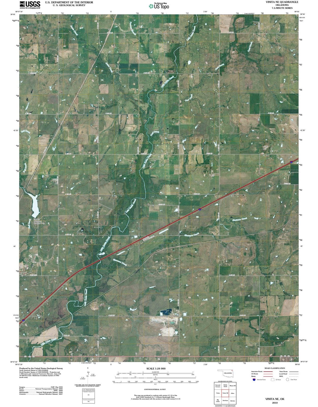 2010 Vinita, OK - Oklahoma - USGS Topographic Map