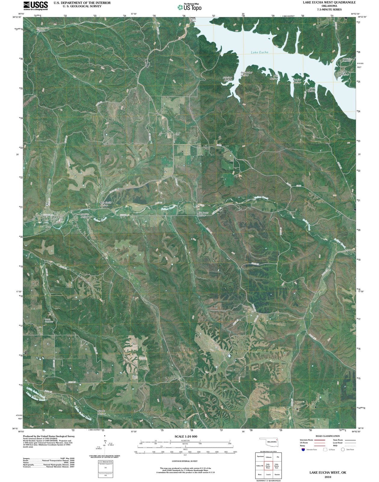 2010 Lake Eucha West, OK - Oklahoma - USGS Topographic Map