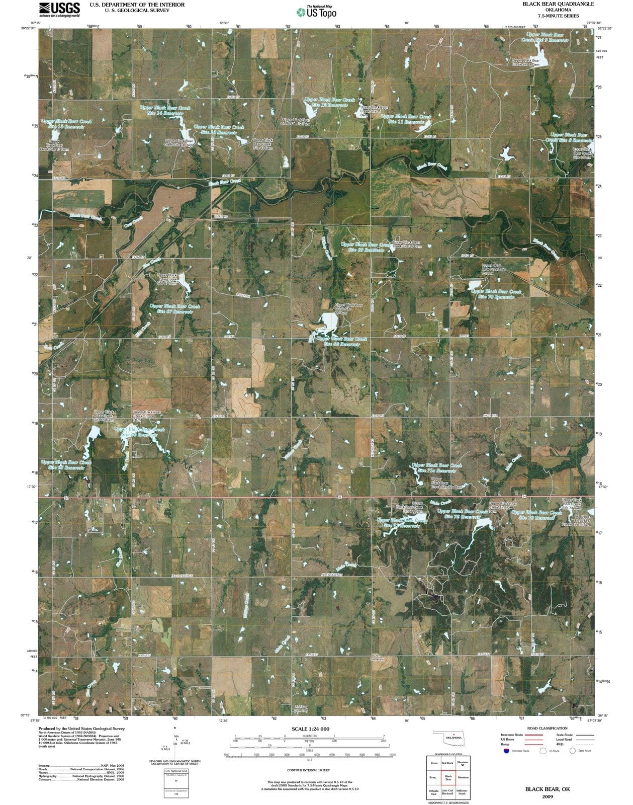 2009 Black Bear, OK - Oklahoma - USGS Topographic Map