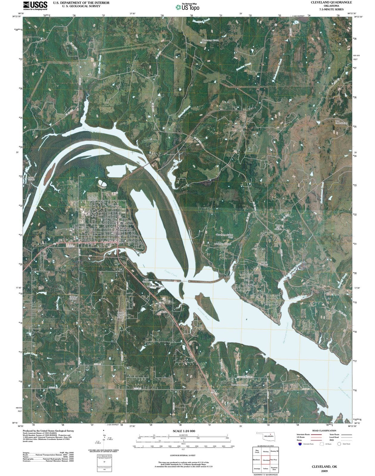 2009 Cleveland, OK - Oklahoma - USGS Topographic Map