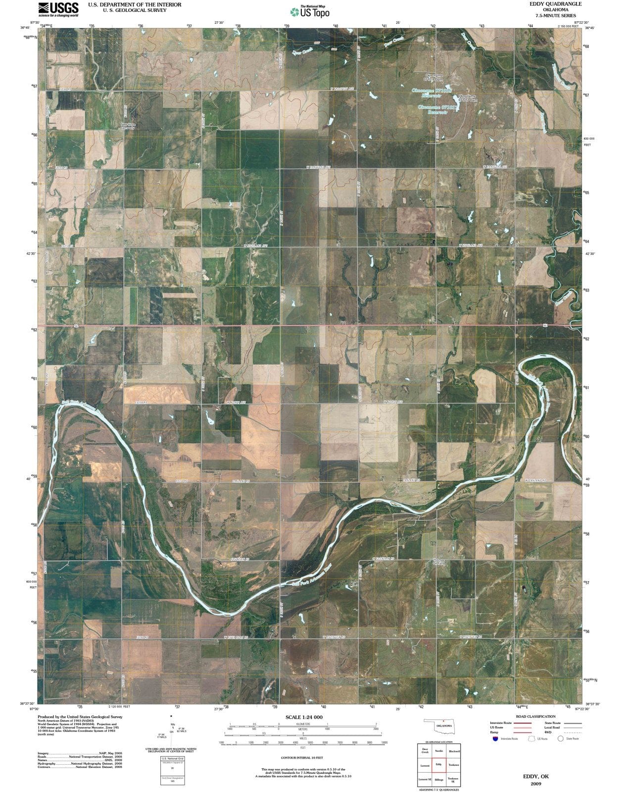 2009 Eddy, OK - Oklahoma - USGS Topographic Map