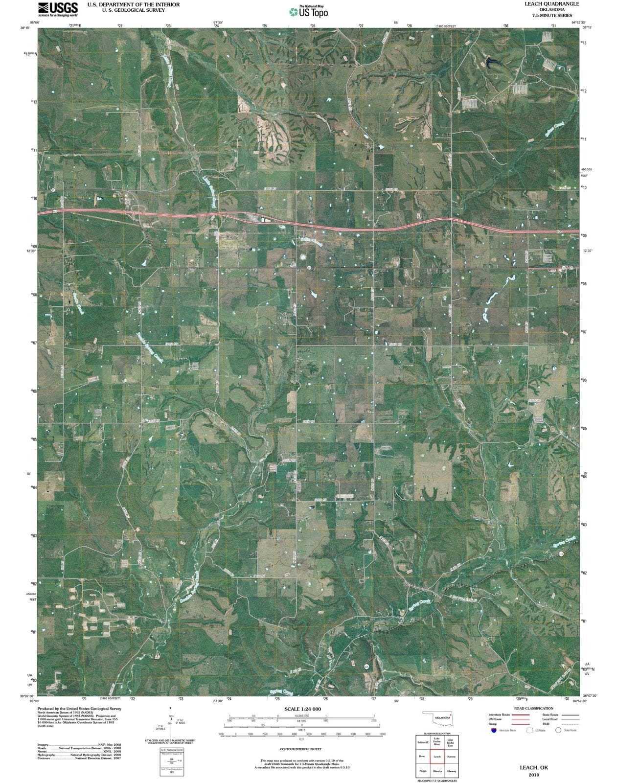 2010 Leach, OK - Oklahoma - USGS Topographic Map