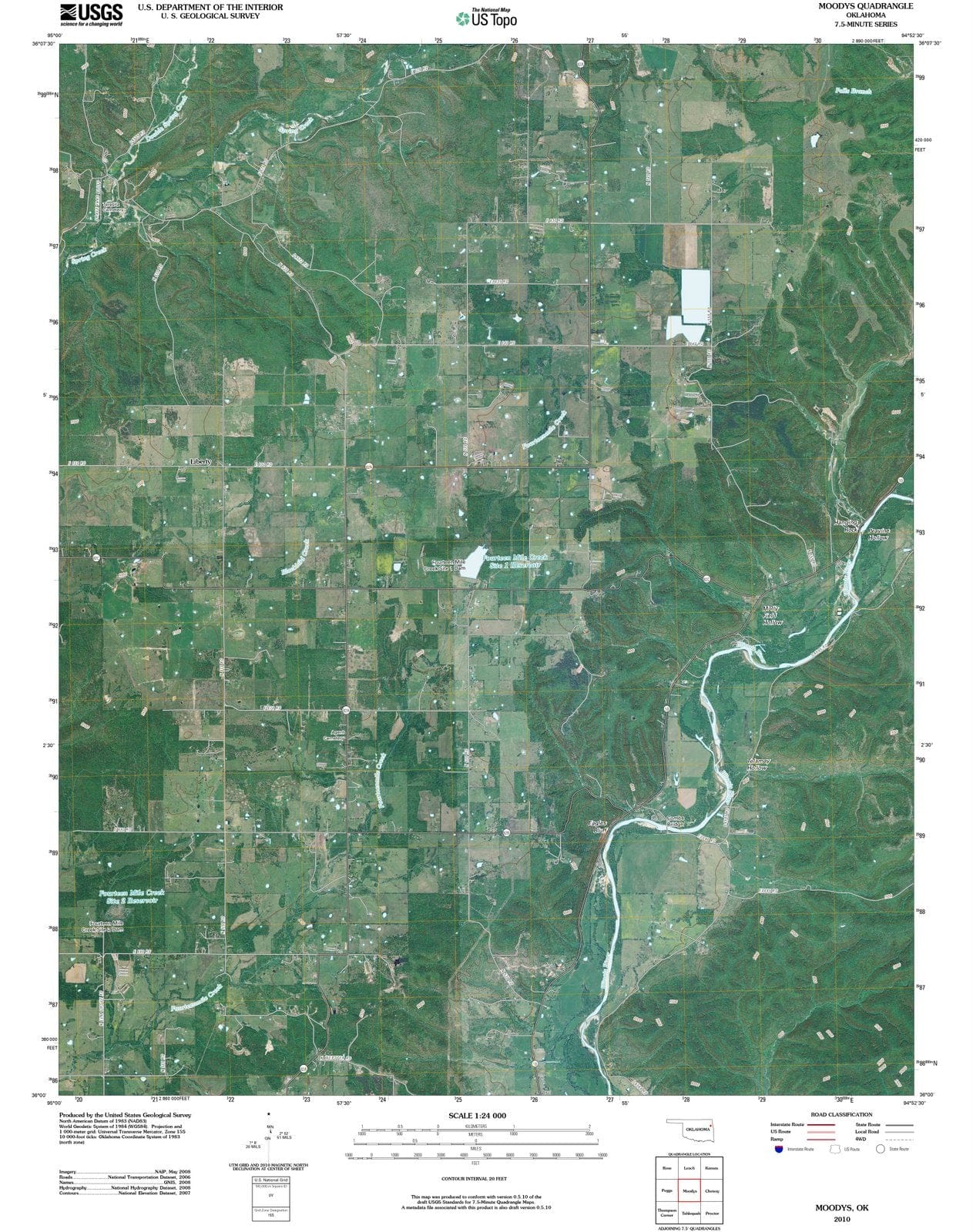 2010 Moodys, OK - Oklahoma - USGS Topographic Map