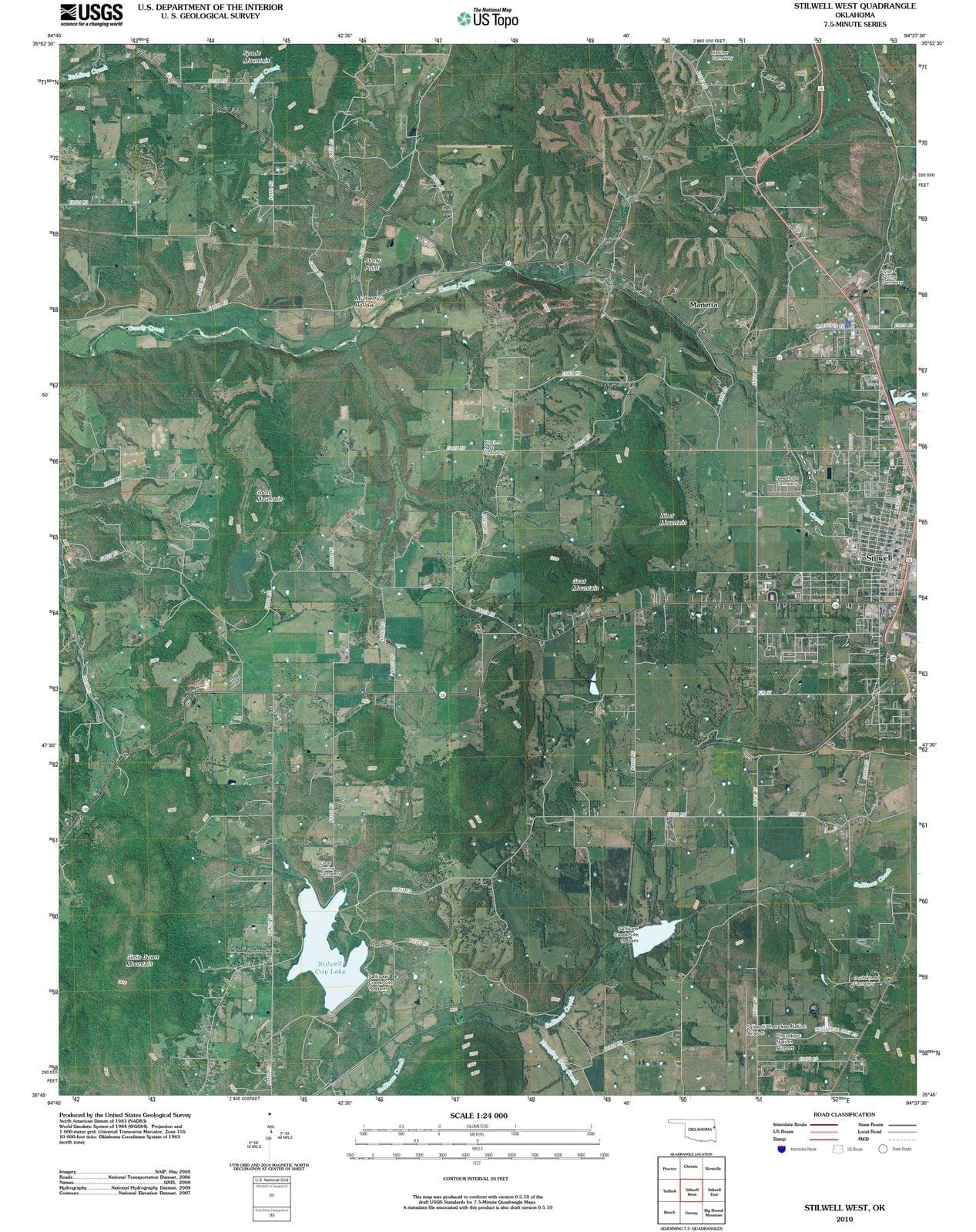 2010 Stilwell West, OK - Oklahoma - USGS Topographic Map