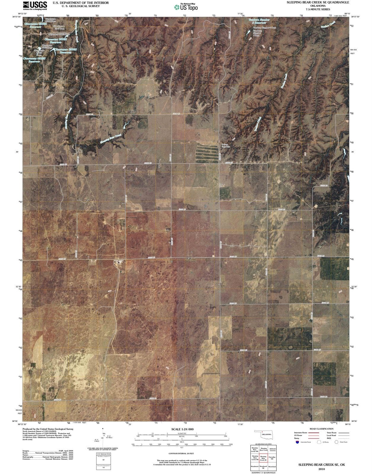 2010 Sleeping Bear Creek, OK - Oklahoma - USGS Topographic Map
