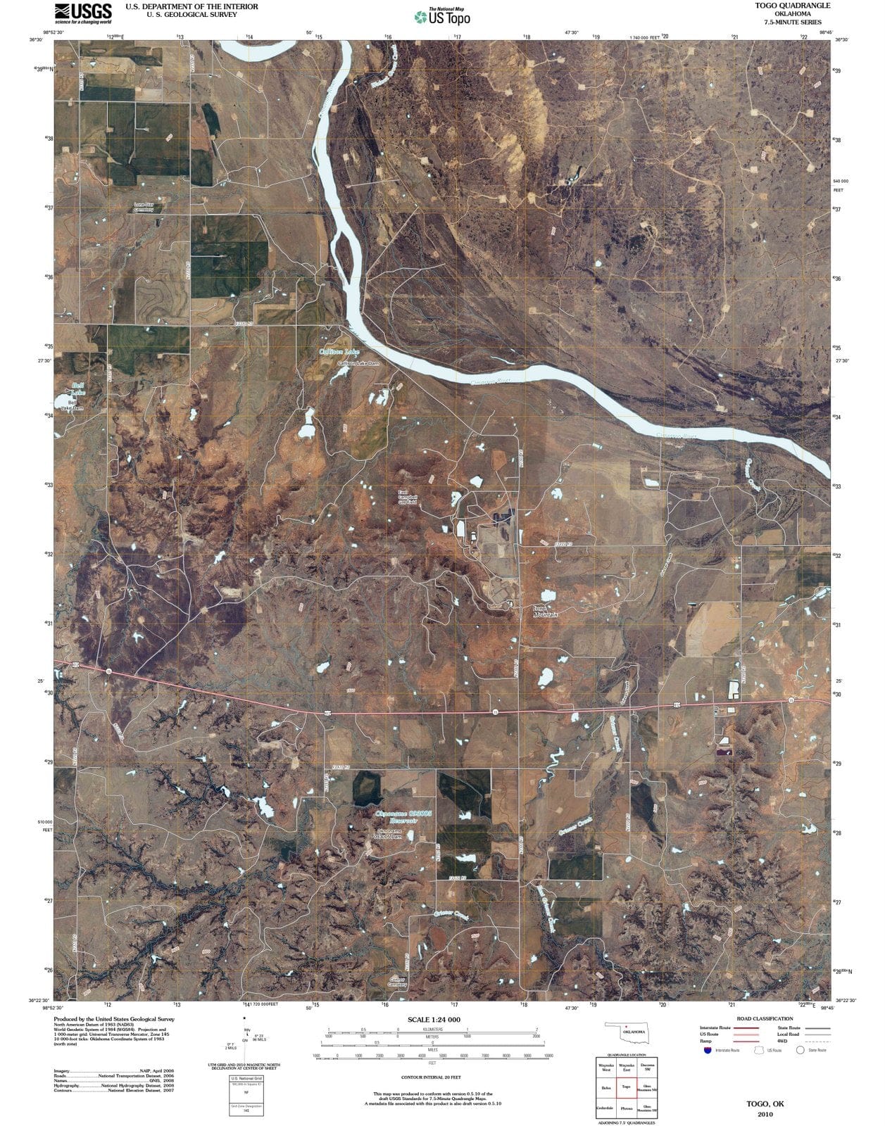 2010 Togo, OK - Oklahoma - USGS Topographic Map