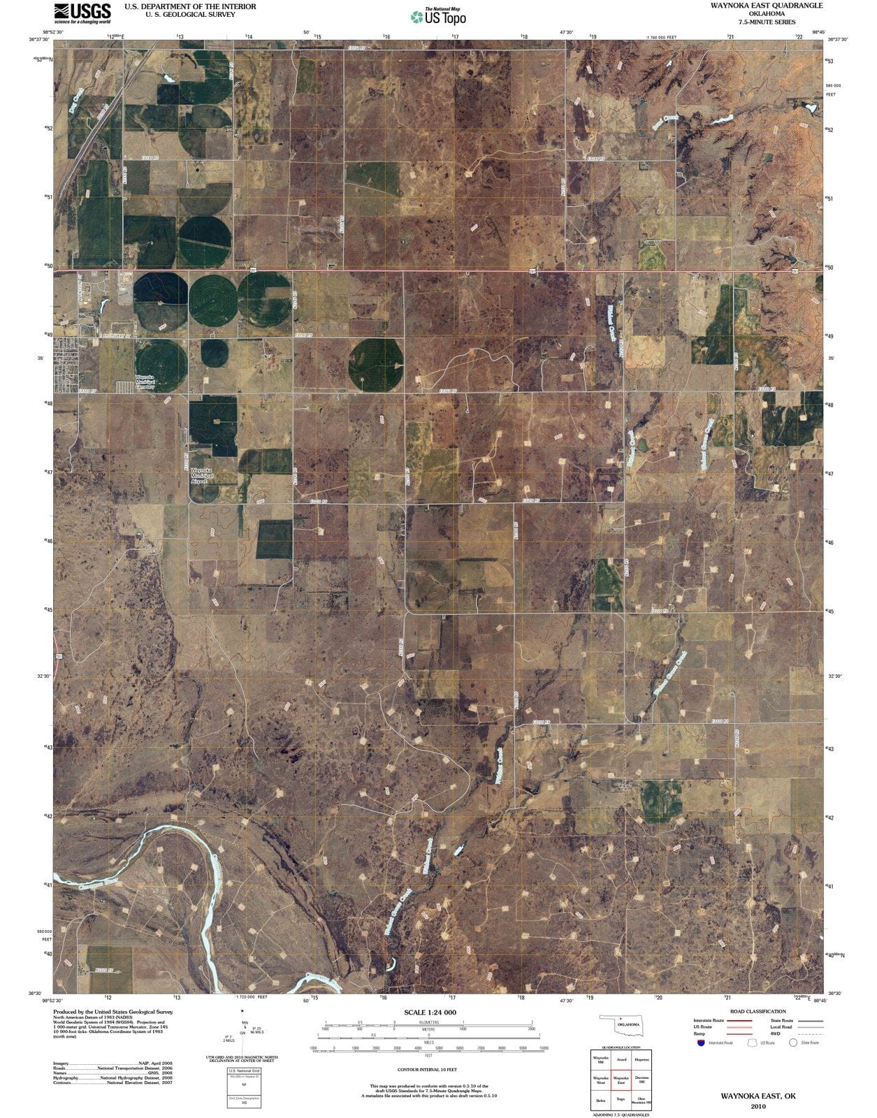 2010 Waynoka East, OK - Oklahoma - USGS Topographic Map