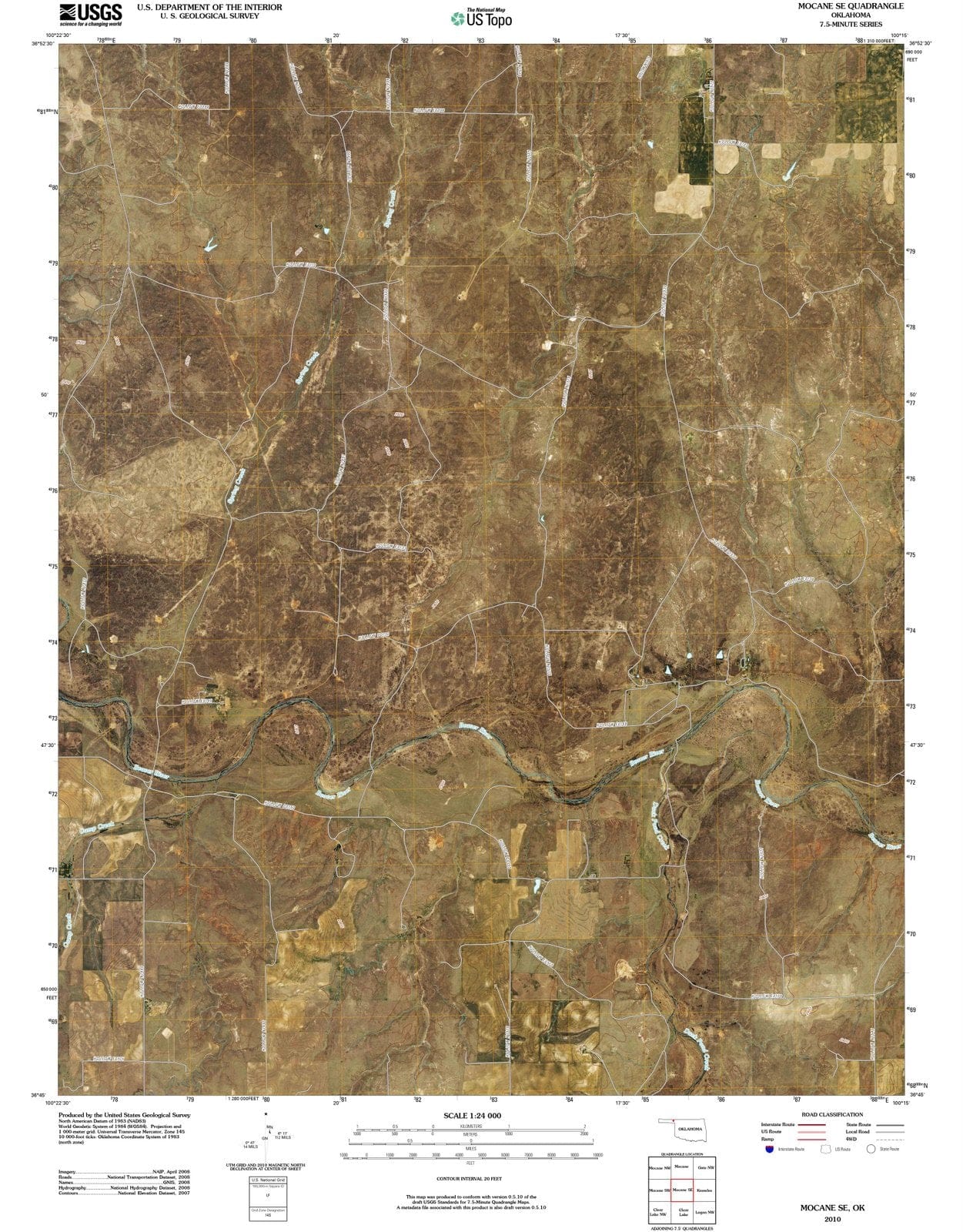 2010 Mocane, OK - Oklahoma - USGS Topographic Map