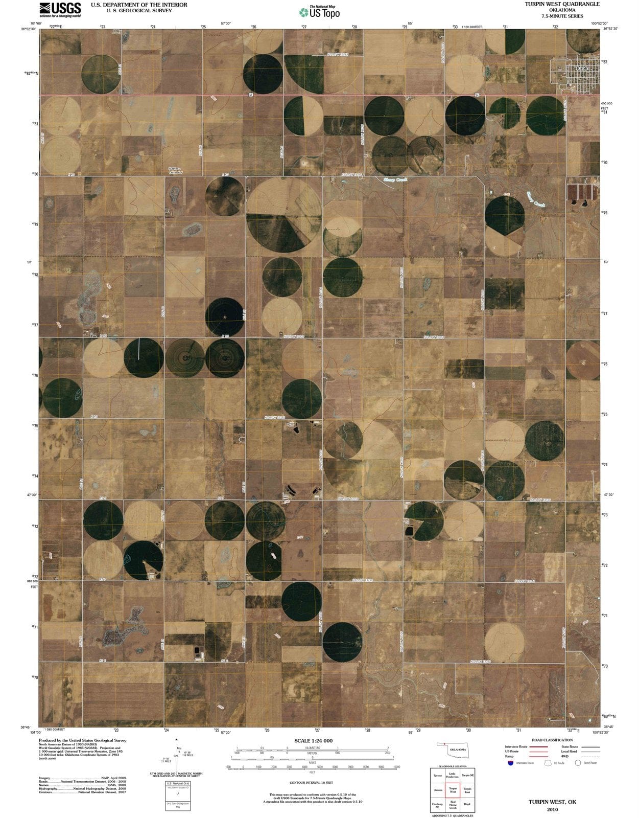 2010 Turpin West, OK - Oklahoma - USGS Topographic Map