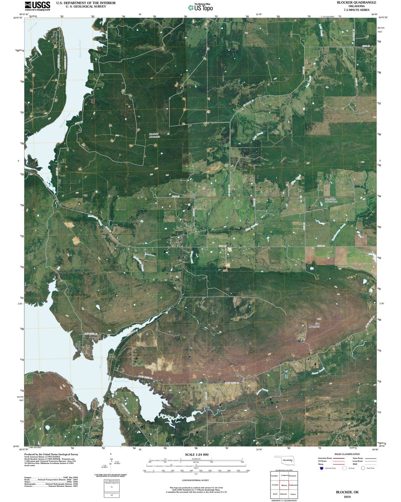 2010 Blocker, OK - Oklahoma - USGS Topographic Map