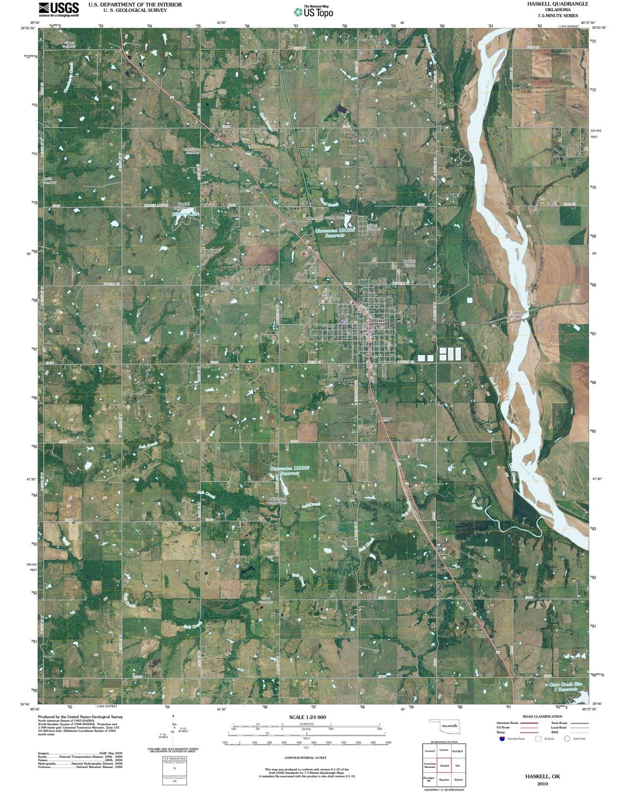 2010 Haskell, OK - Oklahoma - USGS Topographic Map