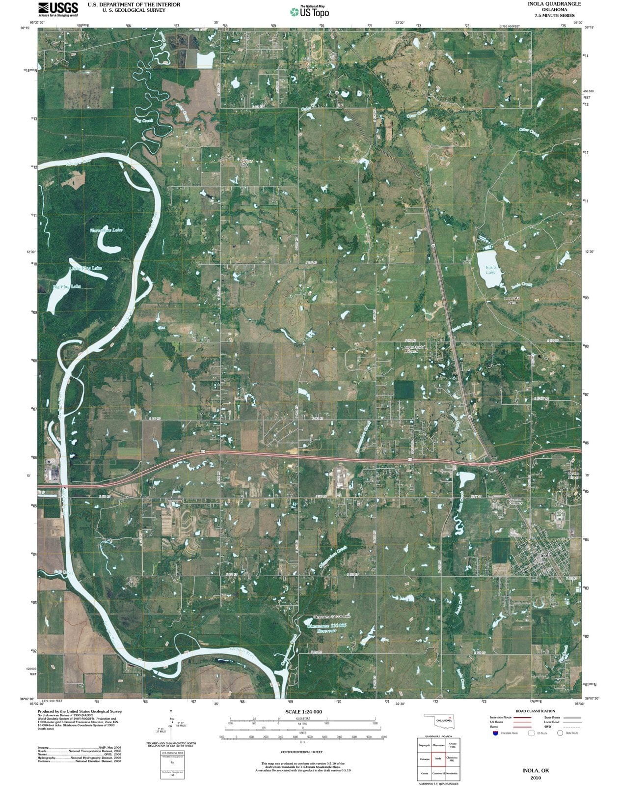 2010 Inola, OK - Oklahoma - USGS Topographic Map