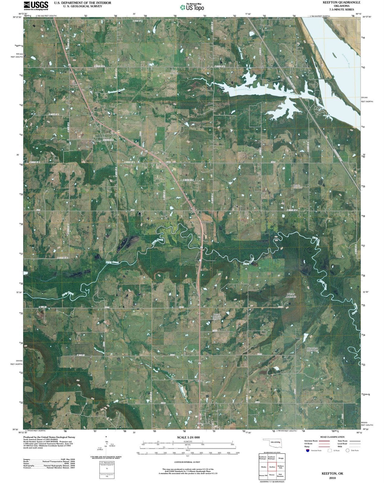 2010 Keefton, OK - Oklahoma - USGS Topographic Map