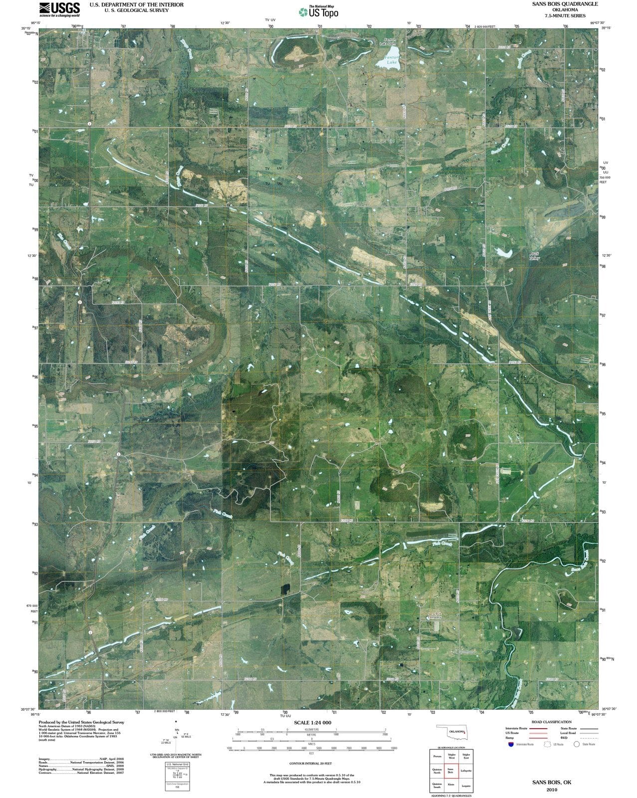 2010 Sans Bois, OK - Oklahoma - USGS Topographic Map