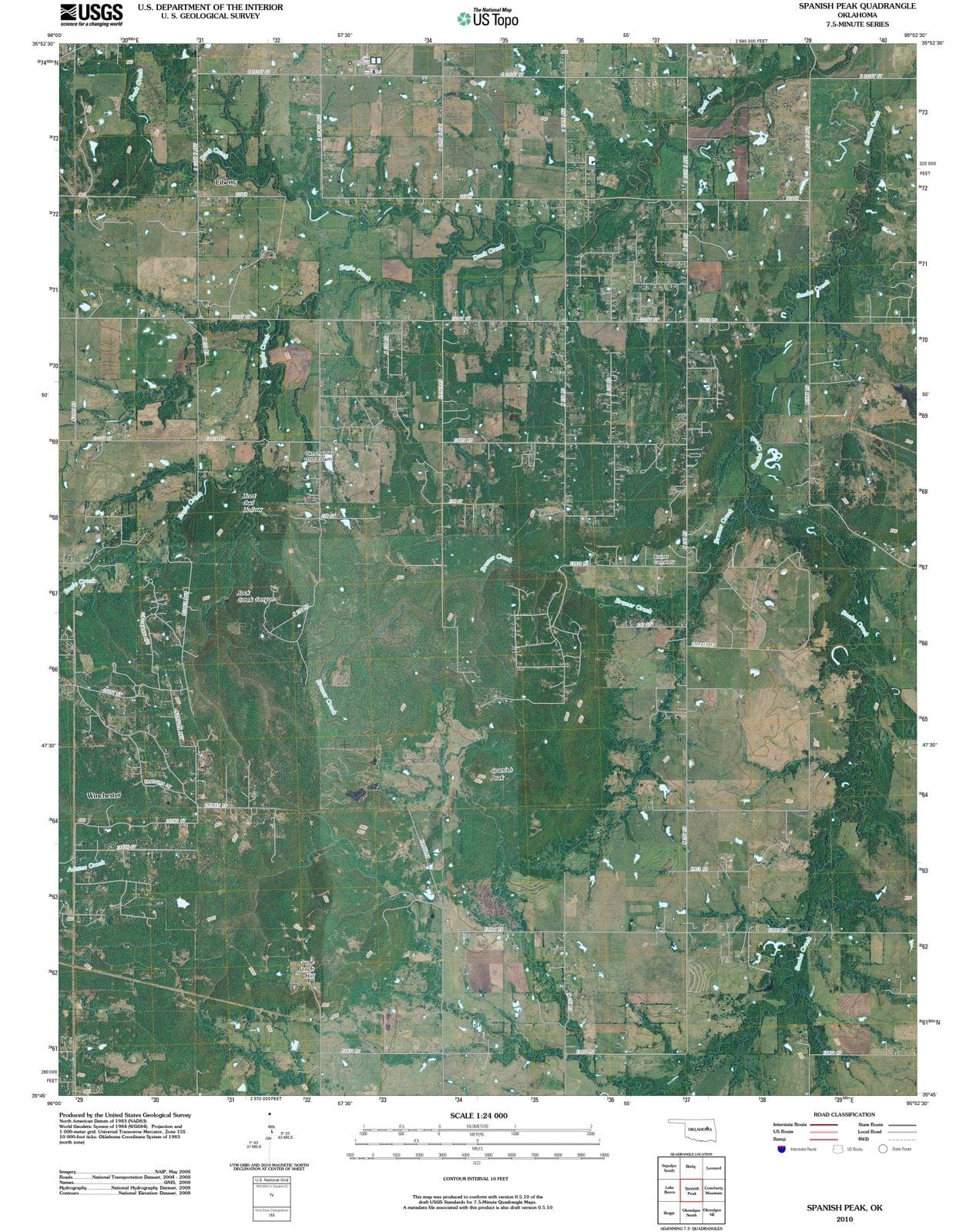2010 Spanish Peak, OK - Oklahoma - USGS Topographic Map