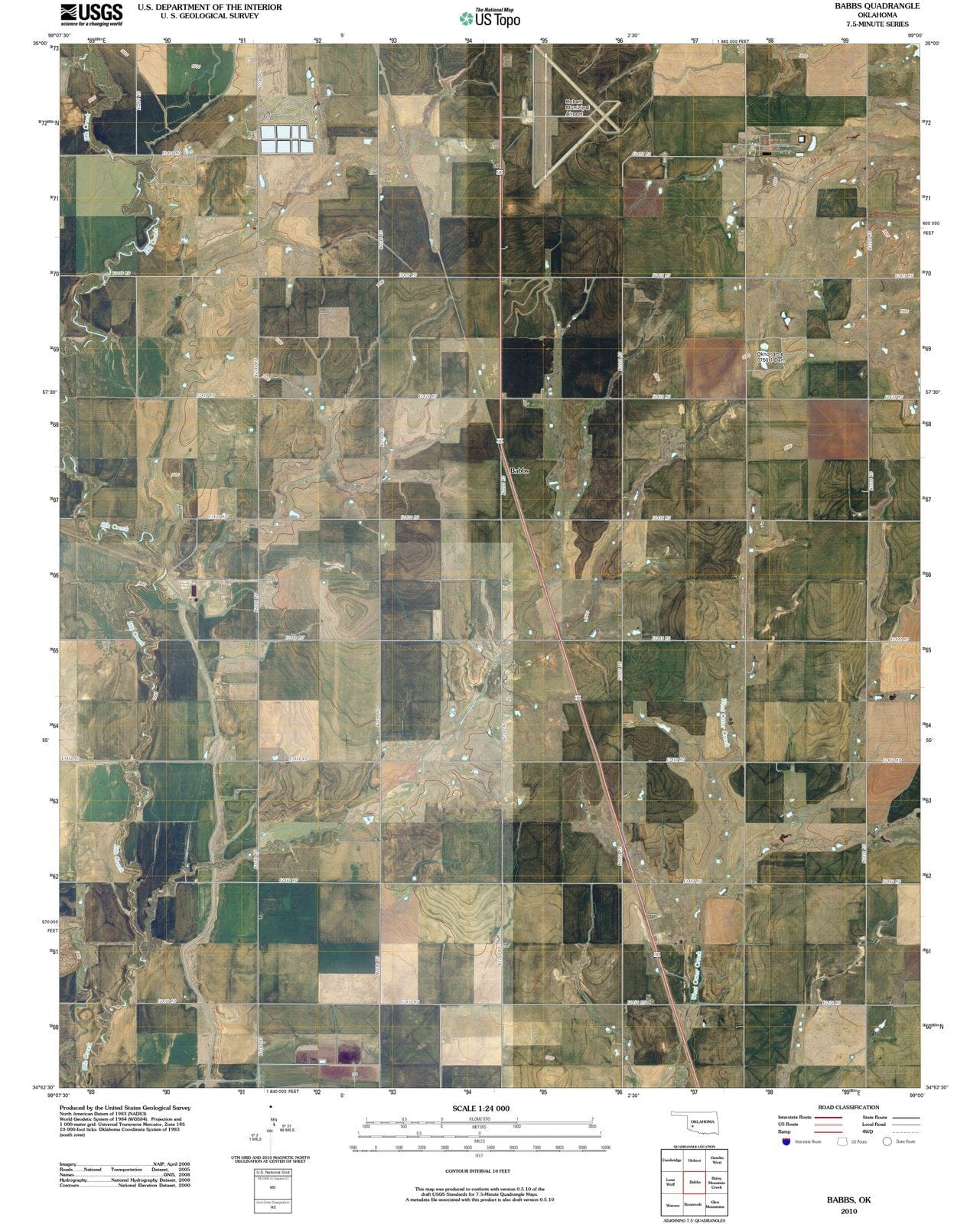 2010 Babbs, OK - Oklahoma - USGS Topographic Map