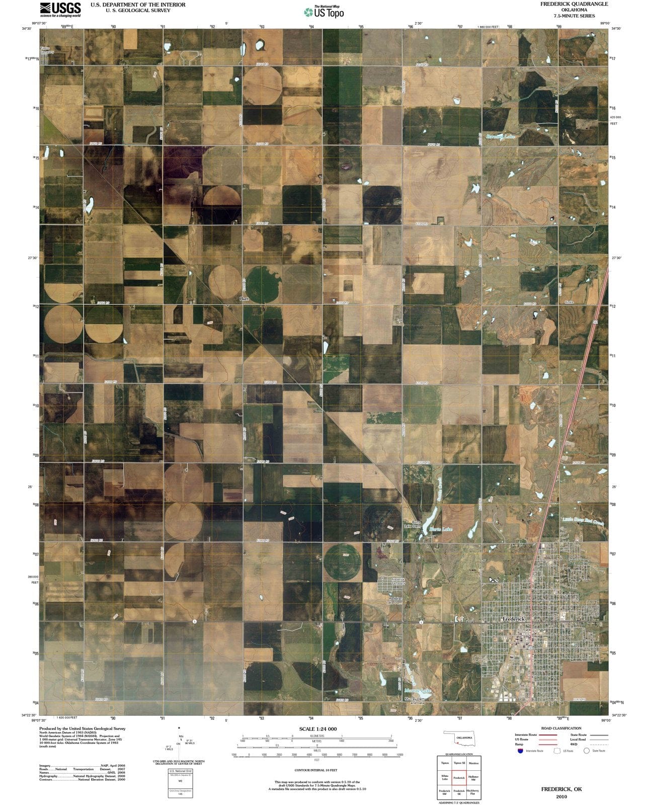 2010 Frederick, OK - Oklahoma - USGS Topographic Map