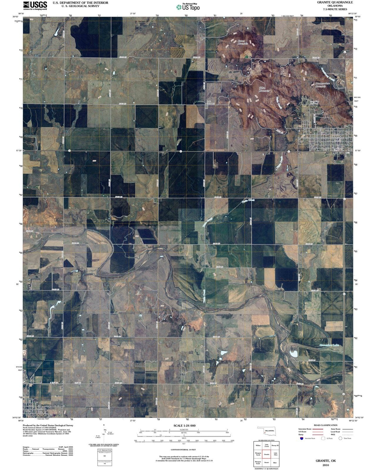2010 Granite, OK - Oklahoma - USGS Topographic Map