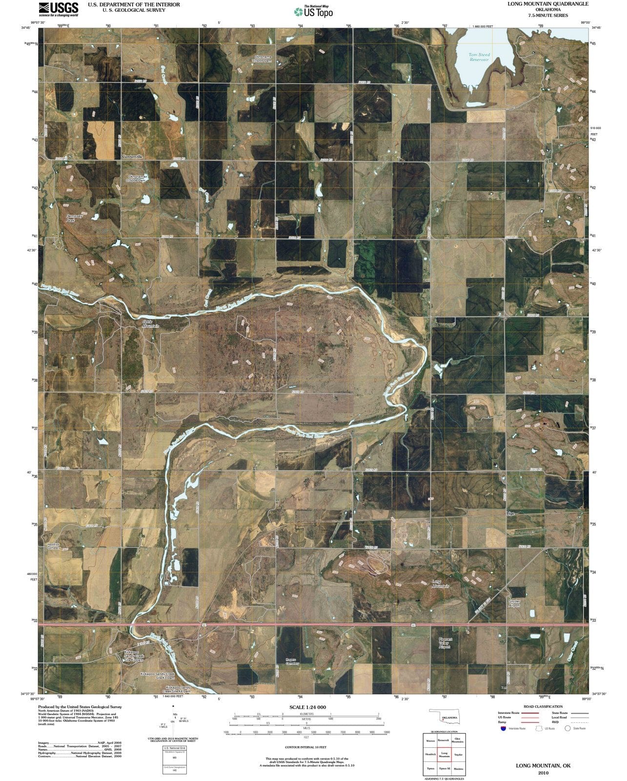 2010 Long Mountain, OK - Oklahoma - USGS Topographic Map