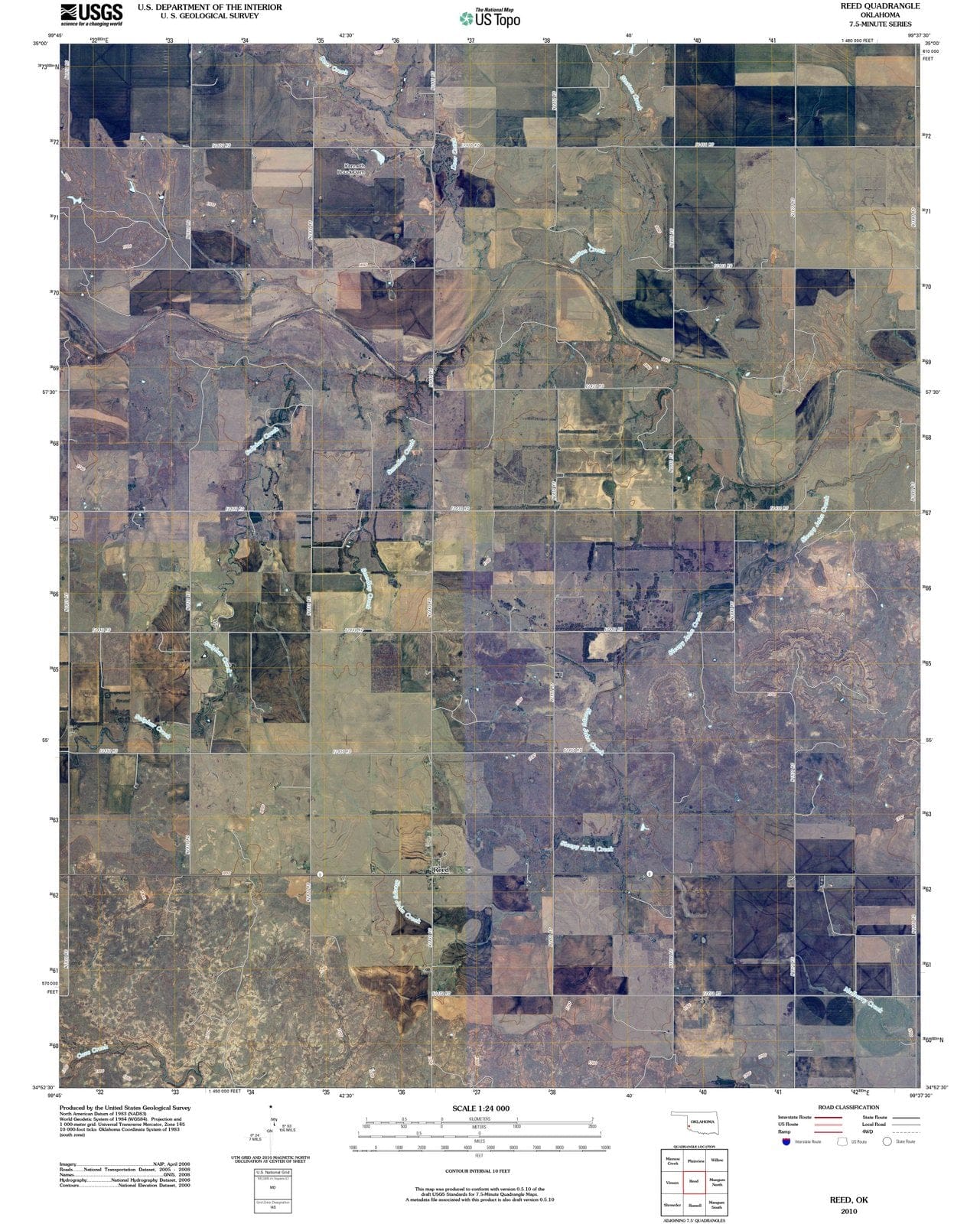 2010 Reed, OK - Oklahoma - USGS Topographic Map